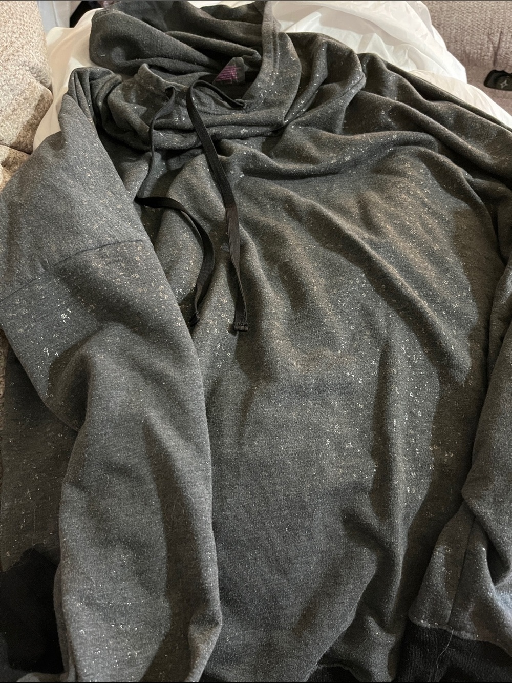 Women's Dark Heather Gray Speckled Pullover Hoodie